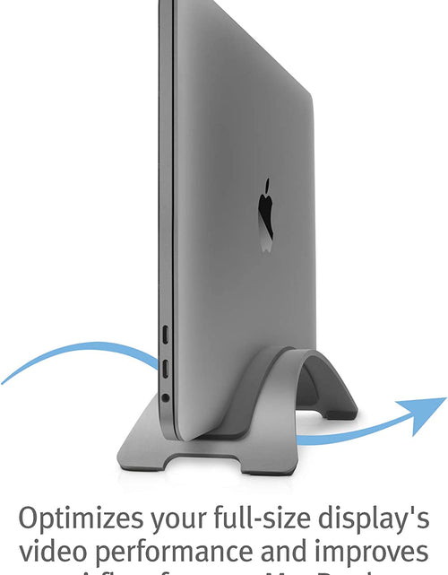 Load image into Gallery viewer, Bookarc for Macbook | Space-Saving Vertical Desktop Stand for Apple Notebooks (Space Grey)*Not Compatible with M1, See Insert Option to Update/Upgrade*
